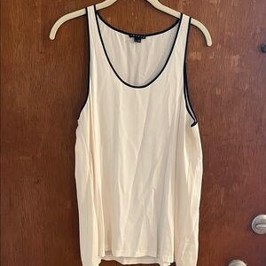 Theory Cream and Black Trim Tank Top